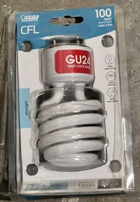 Feit Electric GU 24 CFL Twist Lock Lamp Bulbs 100 Watts - Image 1 of 2