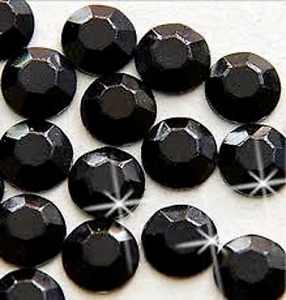 STRASS ADESIVI 8mm Brillantini Nero Cristallo Black Brillante Stickers 210 pezzi
