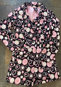 Angie Y2K Damen Jacke Mantel Größe S. Rosa schwarze Punkte Fit Flare Spot On Back - Bild 1 von 11
