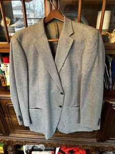Talbots Men’s 100% Cashmere Gray Suit Coat Sportcoat Jacket Size 48 R - Picture 1 of 6