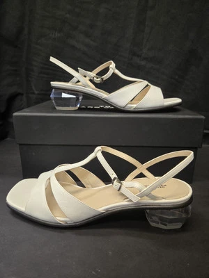 Sandalia blanca The Gem de cuero con tacón esculpido talla 8,5 MARC JACOBS para mujer Foto 1 de 4