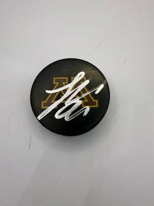LOGAN COOLEY Minnesota Golden Gophers SIGNED Autograph Hockey Puck w/ COA New! - Picture 1 of 1