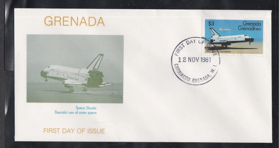 GRENADA GRENADINES 1981 FIRST DAY COVER SPACE SHUTTLE TOUCHDOWN + CACHET - Image 1 of 1
