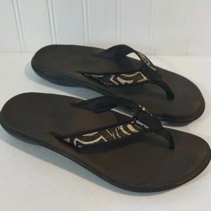Island Slipper Mokulu Sandalen Damen Größe 8 braun Slipper Flip Flops SAUBER - Bild 1 von 9