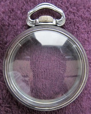 16 size Keystone chrome plate nickel pocket watch case  stem  lever display back - Image 1 of 4
