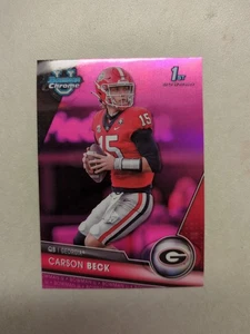 2023 Bowman Chrome U Football Carson Beck Pink - Picture 1 of 2