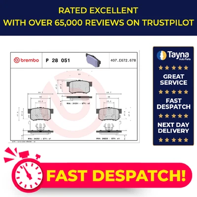 Brake Pads Set fits ACURA LEGEND Mk2 3.2 Rear 91 to 96 Brembo 43022SXS010 New - Изображение 1 из 4