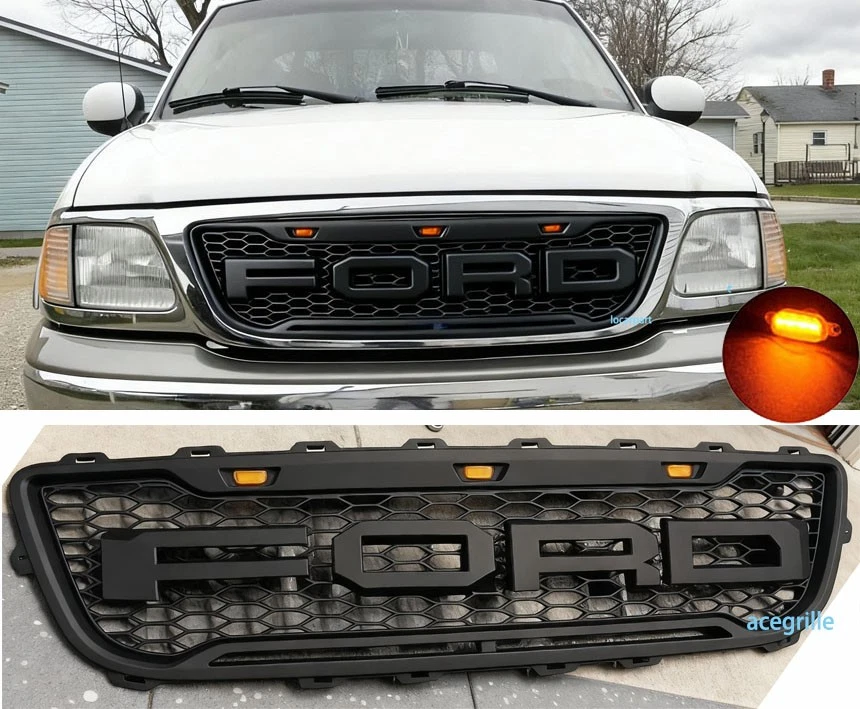 For Ford F150 Grill 1999 2000 01 02 2003 Raptor Style Front Mesh Grille w/Letter - Image 1 of 4