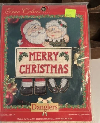 Kit de punto de cruz Danglers True Colors - Feliz Navidad - Papá Noel y la señora Claus Foto 1 de 4