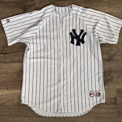 Majestic Camiseta de Béisbol Para Hombres Grande New York Yankees Alex Rodríguez A Rayas Foto 1 de 4