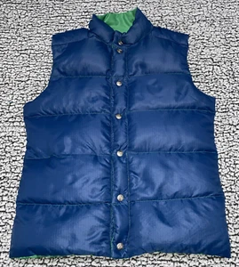 Vintage 80s Gerry Goose Down Sz Small Reversible Vest USA Made Blue/ Green - Picture 1 of 14