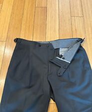 $500 Corneliani Mens Olive Green Pleated Side Tab Dress Pants Trousers Sz. 50
