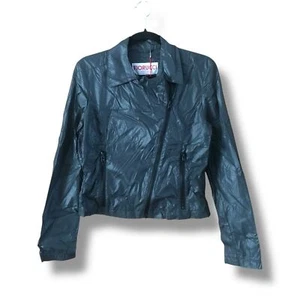 Fiorucci Gray Moto Style Windbreaker Jacket NWT US Size 8 / IT Size 42 - Picture 1 of 7