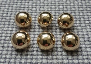 6 x Gold Tone Vintage Metal Look Dome Buttons 15mm Waistcoat Blazer Cardigan - Picture 1 of 2