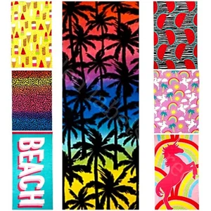 MUJERES UNICORNIO ARCO IRIS PALMA/ESTAMPADO LEOPARDO NIÑAS NIÑOS TOALLA DE PLAYA BAÑO VACACIONES - Imagen 1 de 15