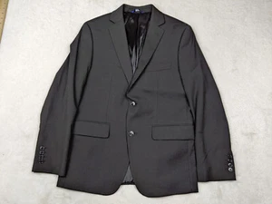 APT 9 Premier Flex Slim Fit Mens 38S Black Stripe Blazer Jacket 2 Button - Picture 1 of 16