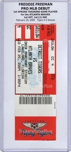 Freddie Freeman PRO MLB DEBUT 1st GAME Tigers Braves 2/25/2009 Full Ticket TRUE! - Picture 1 of 13