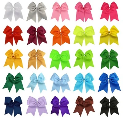 10 piezas 7 pulgadas Jumbo Cheer Bows soporte cola de caballo animadoras niñas moño corbata para el cabello Foto 1 de 4