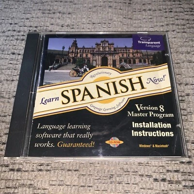 Learn Spanish Now! Version 8 Master Program CD-ROM, 2000, Transparent Language  - Image 1 of 4