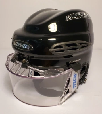 Mission Carbster Hockey Helmet Carbon Fiber Rare Black w/ Itech Visor Pre-owned - Image 1 of 4
