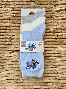 DISNEY STITCH X PRIMARK 3 Pack Cotton Blend Socks Summer Sock Size 4-8 Movie Fan - Picture 1 of 8