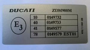 CALCOMANÍA DE RESTAURACIÓN MARCO IZQUIERDO DUCATI M900 MONSTER - Imagen 1 de 1