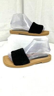 NUEVO STUART WEITZMAN Sandalias Cammy Correa de Oveja Talla 6B Negro Foto 1 de 4