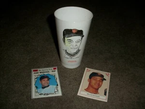 Juan Marichal SF Giants 7-11 Slurpee Cup 1973, 1970 TOPPS #466 and 1983 #4 - Picture 1 of 2