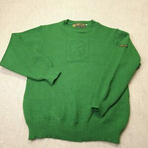 VTG Blarney Castle Men's Fisherman Sweater Pure Wool Irish Knitwear Sz L Green