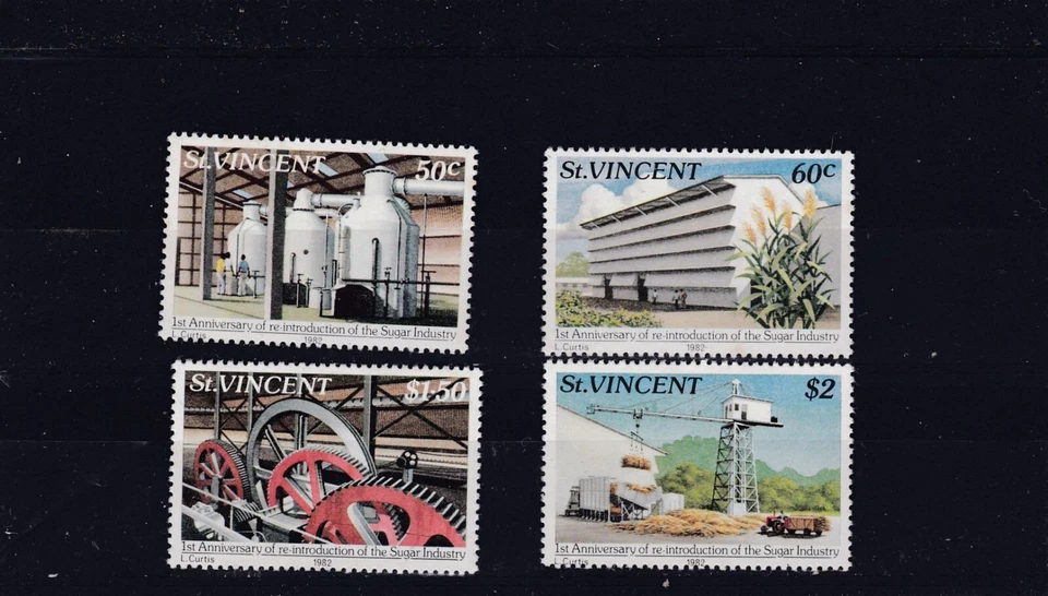 JUEGO REINTRODUCCIÓN ST VINCENT 1982 SUGAR INDUSTRY SG.686-689 SIN MONTAR COMO NUEVO Foto 1 de 1