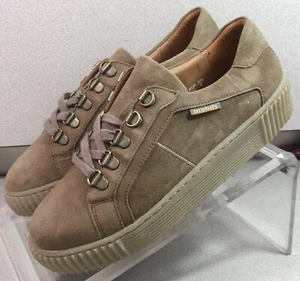 EDENA LMMS60 WOMENS SHOE 7 M (EURO 4.5) BROWN NUBUCK SNEAKER MOBILS BY MEPHISTO - Picture 1 of 6