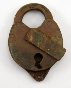 CANDADO DE BLOQUEO DE LATÓN EN FORMA DE CORAZÓN W. BOHANNAN BROOKLYN NY 79 17 de abril de 1860 - Imagen 1 de 12
