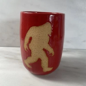 Red Art Pottery Bigfoot Mug Coffee Cup 16oz by ROGUE STONEWARE Large Handle - Picture 1 of 11