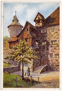 Wachturm, Nürnberg, Deutschland, Künstler signierte Postkarte, Paul Sollmann - Bild 1 von 2