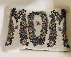 Needlepoint Tapestry Mom Mothers Day Throw Pillow Floral Butterflies Vintage