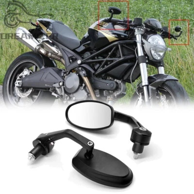 Espejos retrovisores con extremo de manillar de 7/8"" para motocicleta Ducati Monster 821 696 795 Foto 1 de 4