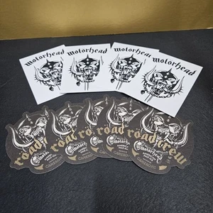 MOTORHEAD ROAD CREW BEER BAR MATS SET OF 5 + 4 STICKERS - Picture 1 of 8