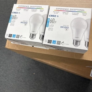 2 Pack Of Cree Exceptional Series 60W Day Light (5000K) A19 Dimmable LED - Picture 1 of 1