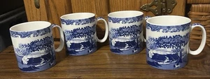 Lot 4 Spode Blue Italian Blue White Porcelain 8 oz Coffee Mugs C.1816-A17 - Picture 1 of 7