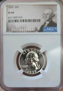 1959 25c Silver Proof Washington Quarter NGC PF 69 LOW POP! - Picture 1 of 4