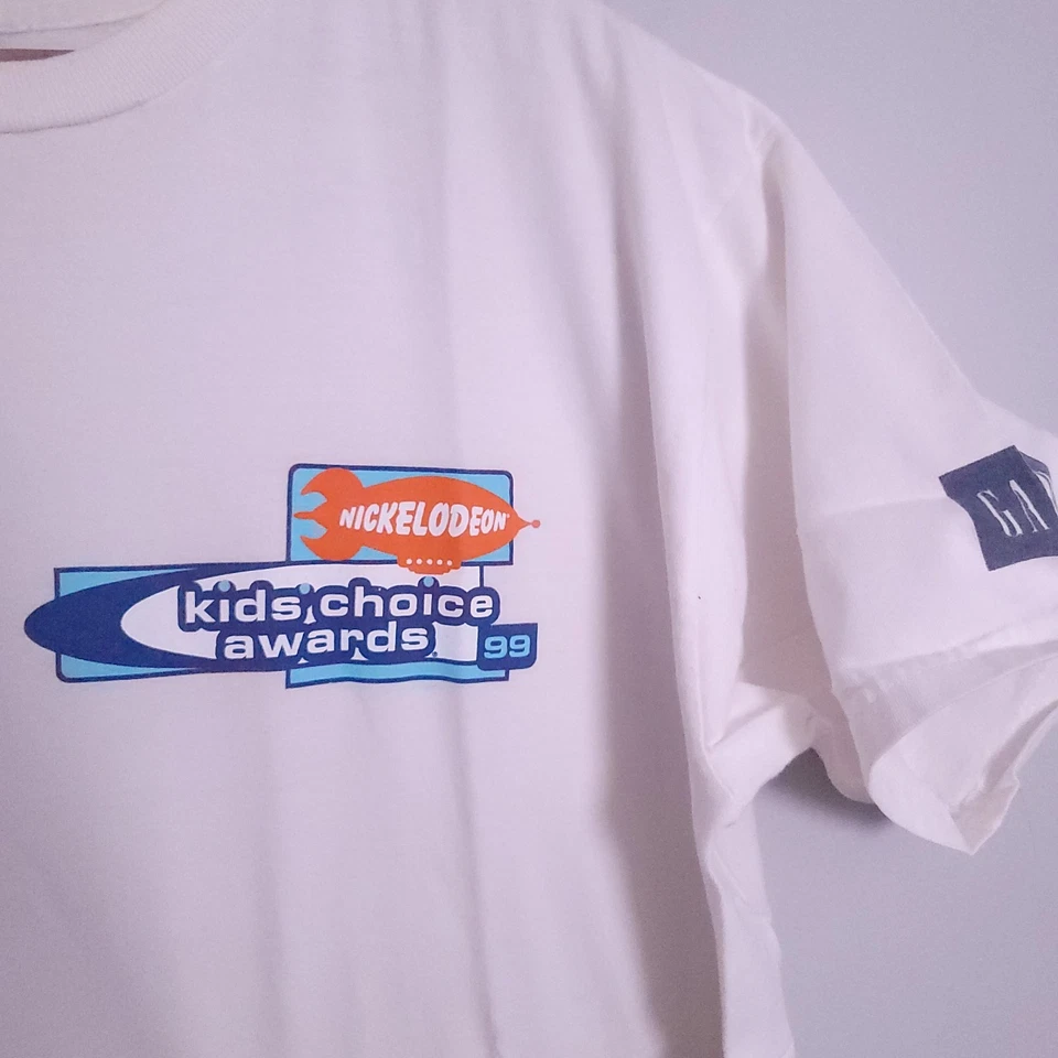复古 Y2K 1999 Nickelodeon 儿童选择奖成人 T 恤 GAP 白色  — 第 1/4 张图片