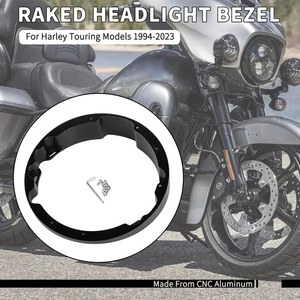 7" Raked Headlight Bezel Adapter For Harley Touring Street Tri Glide Road King - Picture 1 of 15