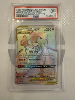 Gardevoir & Sylveon GX 225/214 Tag Team Sun & Moon Unbroken Bonds PSA 9 Foto 1 de 3