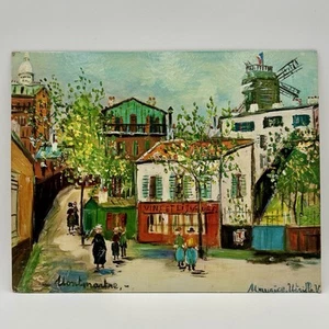Vintage Maurice Utrillo Montmarte Paris 11x14 Colorful Lithograph Print No Frame - Picture 1 of 12