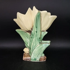 Vintage MCCOY Double Yellow Tulip Vase Planter Original 8” in. Tall MCM Design - Picture 1 of 9