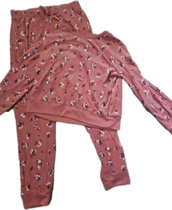 Old Navy Youth Pajama Set Size Youth XL (14-16) Pink With White Flowers - Picture 1 of 3