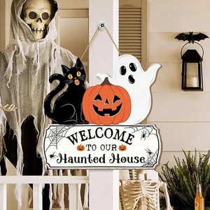 Halloween Ghost Door Sign Decorations%2C Happy Halloween Ghost Hanging2%C - Picture 1 of 17