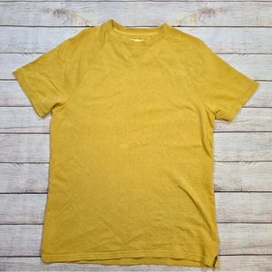 Mustard yellow men's short sleeve shirt - Picture 1 of 5