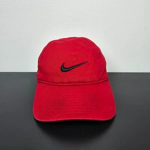 Nike Hat Cap Boys 4-7 Red Just Do It Swoosh Logo Casual Sports Golf Baseball - Picture 1 of 7