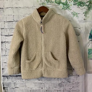Mini Boden Sherpa Jacket Full Zip Beige Soft Size 9 10 Years Pockets - Picture 1 of 11